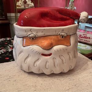 Department 56 Whimsical Christmas Holiday Santa Claus Head Cookie Jar